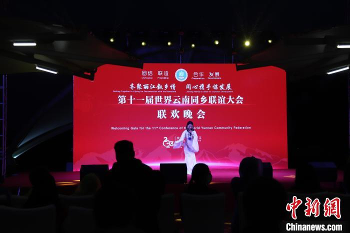 圖為第十一屆世界云南同鄉(xiāng)聯(lián)誼大會舉辦聯(lián)歡晚會?！〈抻澜?攝
