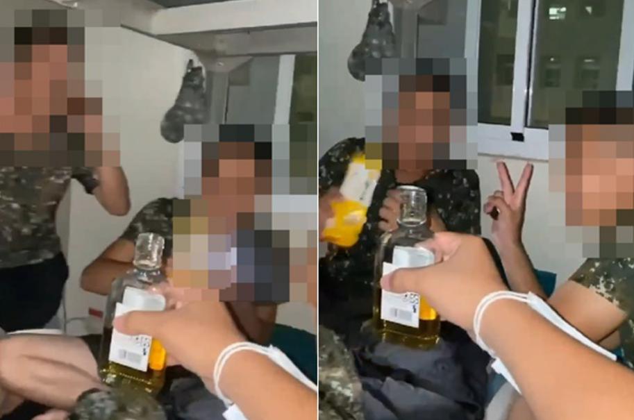 臺(tái)軍在宿舍開(kāi)“飲酒趴”。圖片來(lái)源：臺(tái)灣“中時(shí)新聞網(wǎng)”。