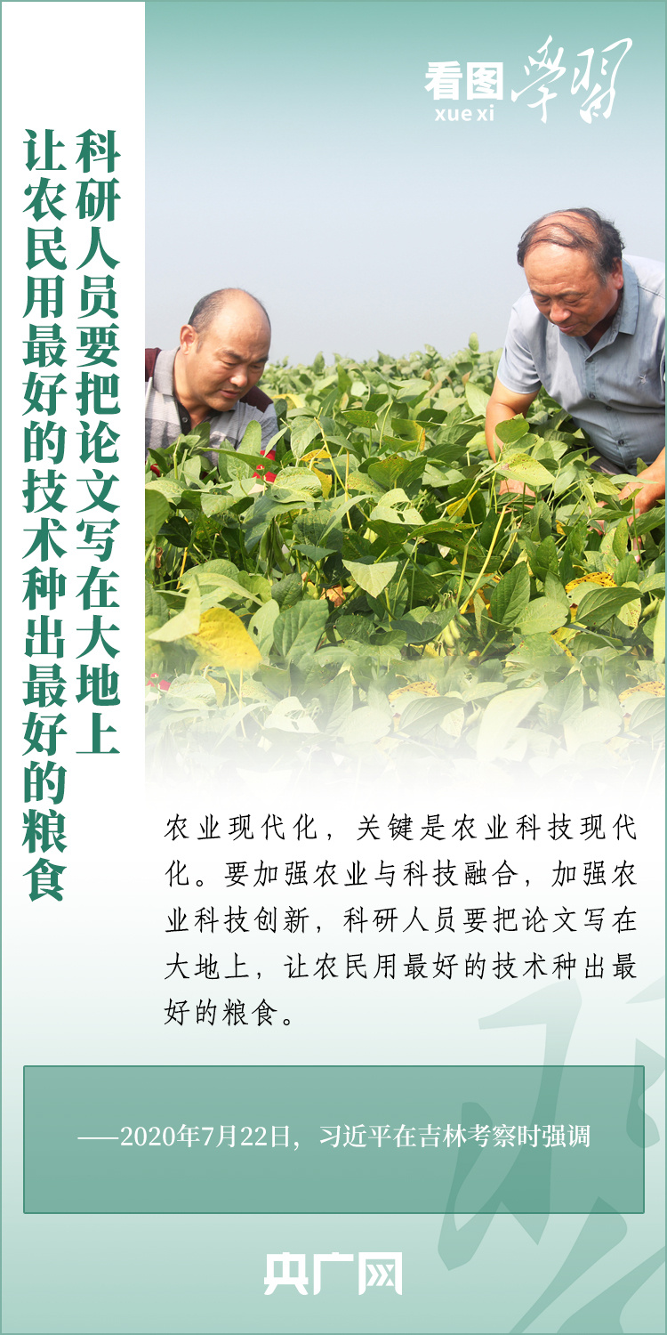 看圖學(xué)習(xí)丨推廣良田、良種、良法、良機(jī) 給農(nóng)業(yè)現(xiàn)代化插上科技的翅膀
