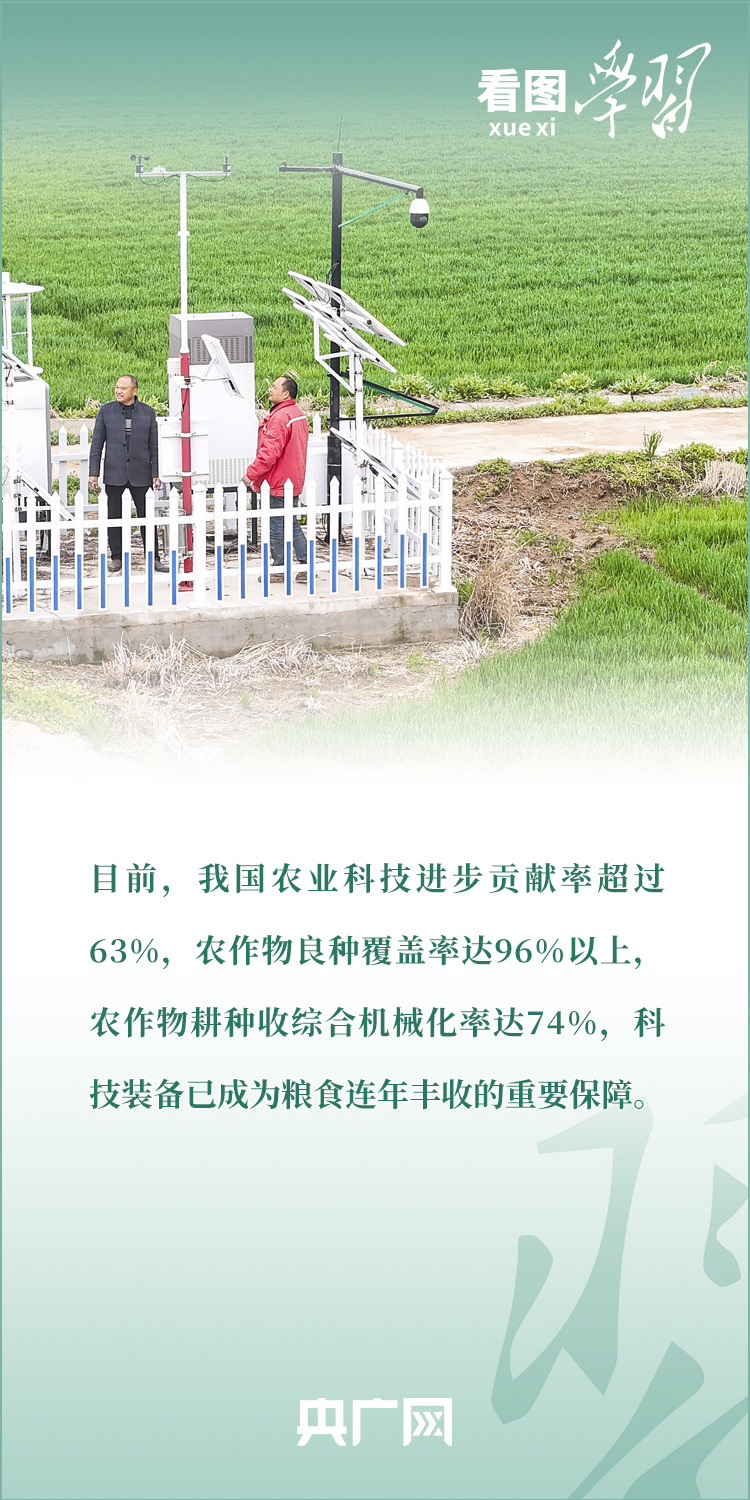 看圖學(xué)習(xí)丨推廣良田、良種、良法、良機(jī) 給農(nóng)業(yè)現(xiàn)代化插上科技的翅膀