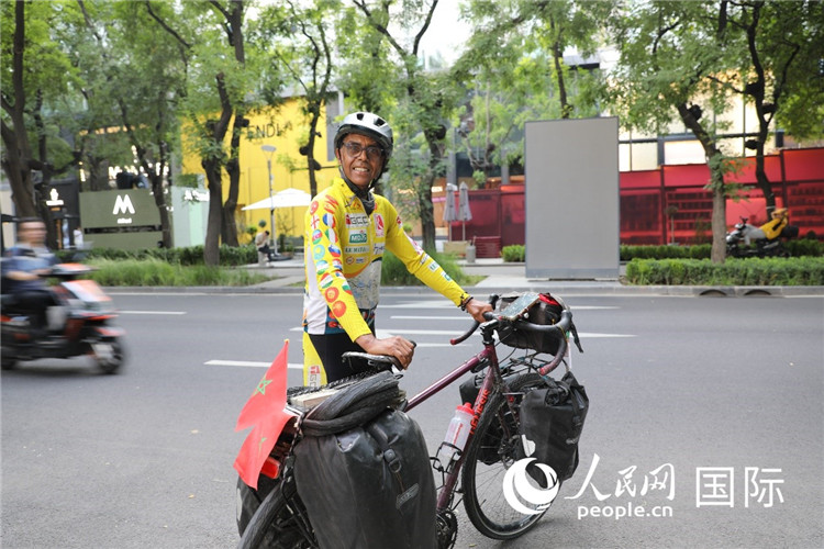 摩洛哥自行車運動員卡里姆·穆斯塔。人民網(wǎng)記者 翟轉(zhuǎn)麗攝