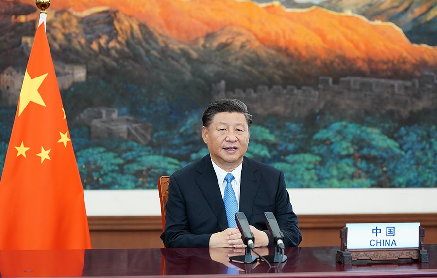 2020年9月22日，國家主席習近平在第七十五屆聯合國大會一般性辯論上發(fā)表重要講話。新華社記者 鞠鵬 攝