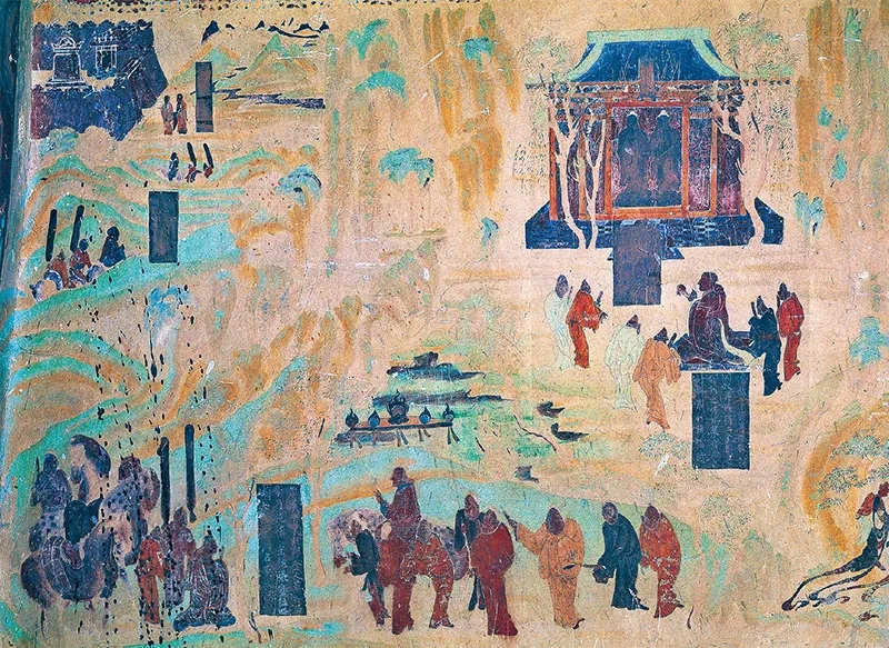 圖為莫高窟第323窟《張騫出使西域圖》。敦煌研究院供圖