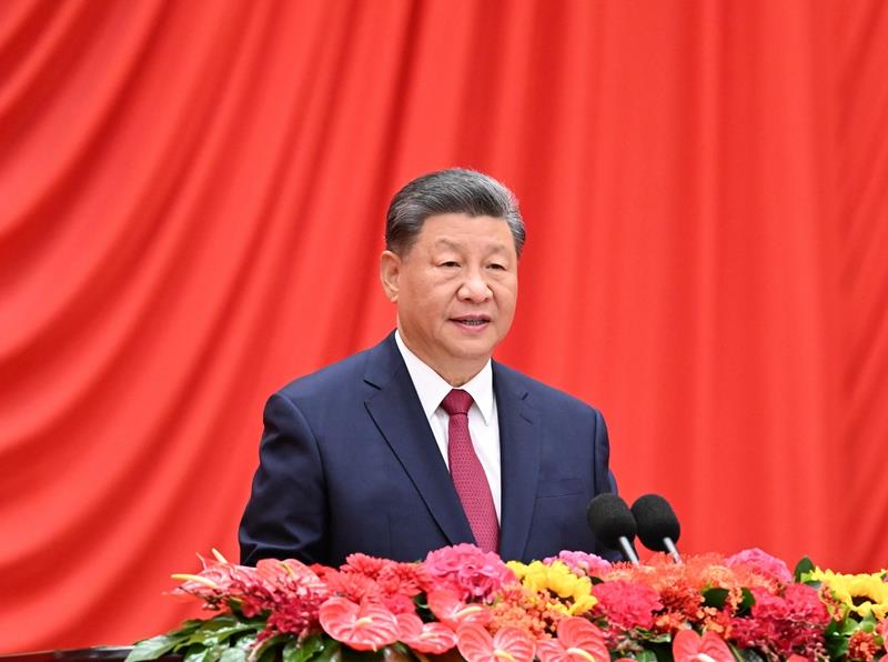 △2024年9月30日，慶祝中華人民共和國(guó)成立75周年招待會(huì)在北京人民大會(huì)堂隆重舉行。習(xí)近平總書記出席招待會(huì)并發(fā)表重要講話。