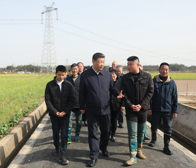 2024年3月19日，習近平總書記在湖南常德港中坪村考察。