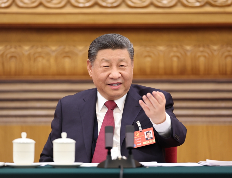 2025年3月5日下午，習(xí)近平總書記參加他所在的十四屆全國人大三次會議江蘇代表團審議。