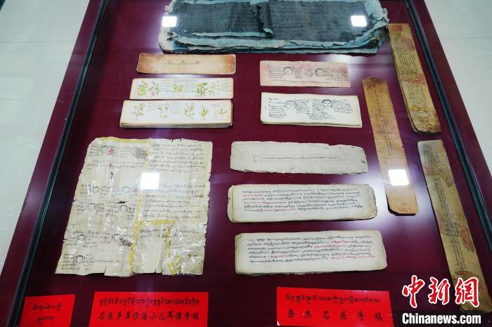 圖為藏醫(yī)古集文獻和藏醫(yī)臨床原始手稿?！●R銘言 攝