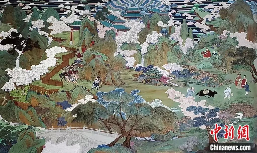 臨摹、補(bǔ)繪的青海瞿曇寺壁畫。受訪者 供圖