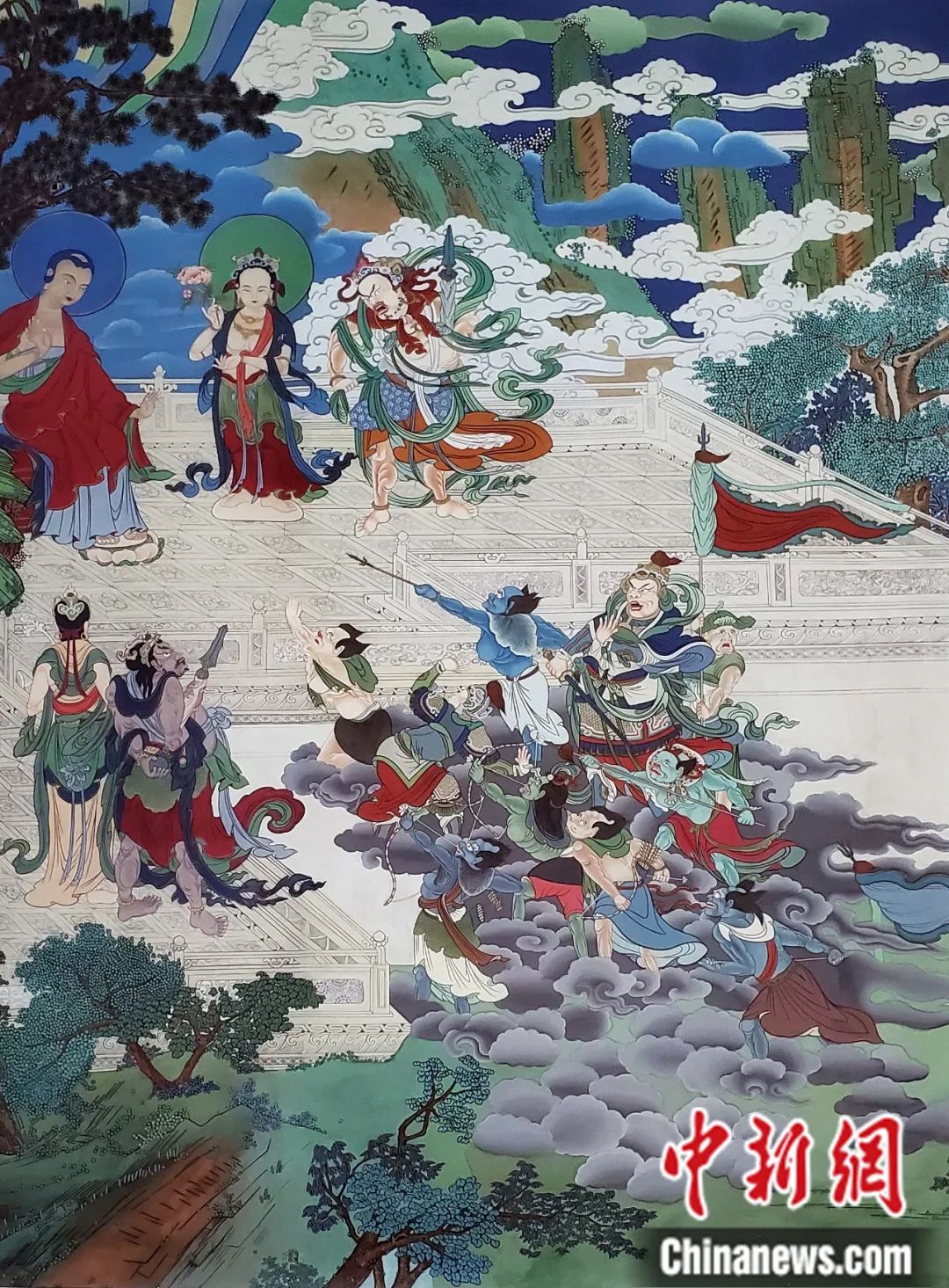 臨摹、補(bǔ)繪的青海瞿曇寺壁畫。受訪者 供圖