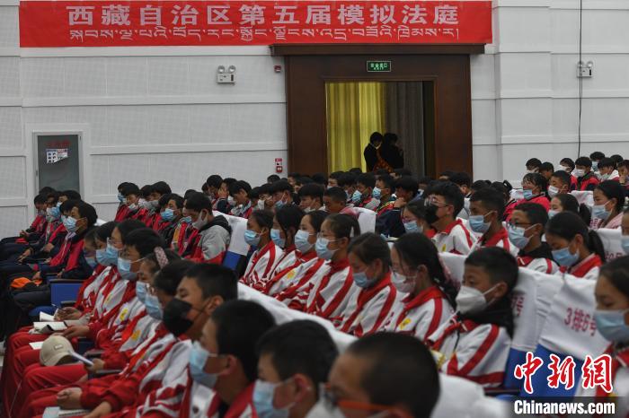 圖為西藏自治區(qū)第五屆模擬法庭現(xiàn)場?！∝暩聛硭?攝