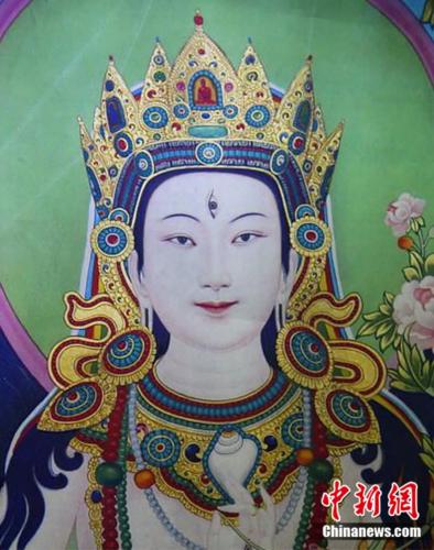 安多強(qiáng)巴繪制的《度母》唐卡。<a target='_blank' href='/'><p  align=