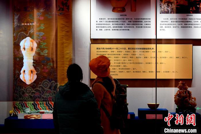 圖為5月18日，觀眾正在欣賞展覽?！±盍?攝